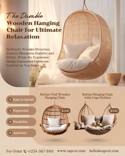 Furniture Wooden Hanging Chair Instagram Portrait
