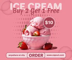Food and Beverage Ice Cream Promotion Facebook Post
