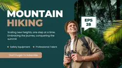 Green Modern Mountain Hiking Youtube Thumbnail