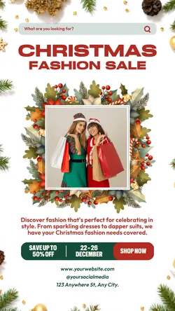 Christmas Fashion Sale Promotion Instagram Story