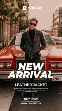 Neue Ankunft Lederjacke Produkt Display instagram story