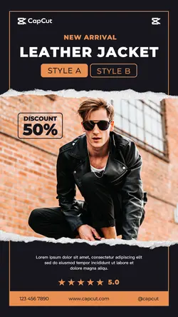 leather jacket Product Display instagram story