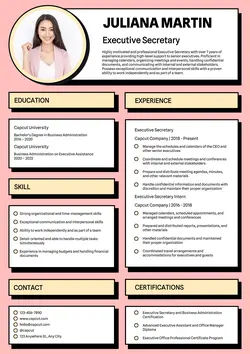 Business Resume Executive Secretary