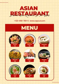 Asian Restaurant Menu Desgn