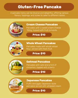 Gluten-Free Pancake Menu