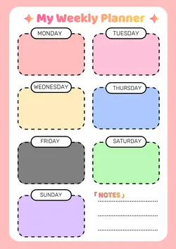 NON-MARKETING WEEKLY PLANNER WHITE PEACH COLOURFUL