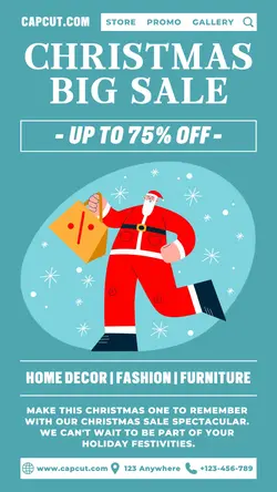 Christmas Big Sale Poster Promotion Insta Story