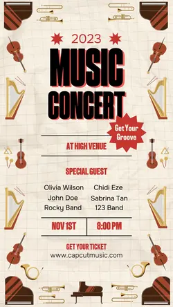 Music Concert Instagram Story Brown