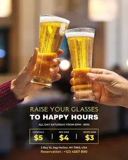 Raise Glasses Happy Hours Promotion