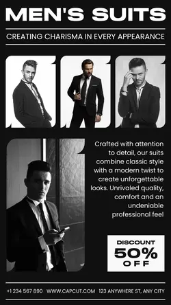 Men's Suits Product Display Instagram Story