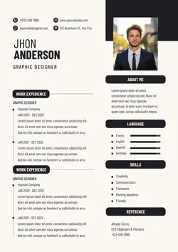 Business Graphic Designer Resume Minimalist
