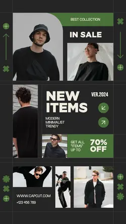 Product Image Man Fashion Black Instagram Story