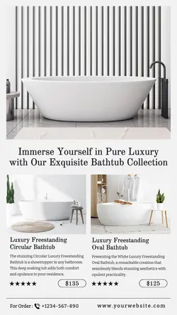 Household Accessories & Furniture Bathtub Instagram Story