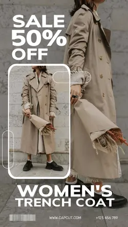 Fashion Industry Woman's Trench Coat Sale