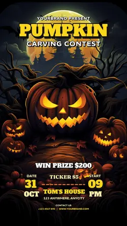 Dark Pumpkin Carving Contest for Instagram Story