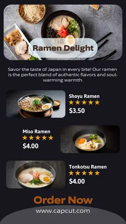 Food & Beverage Ramen Delight Instagram Story