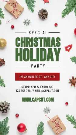 White Christmas Holiday Invitation Instagram Story