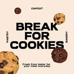 Soft Beige Minimal Cookies Display Instagram Post