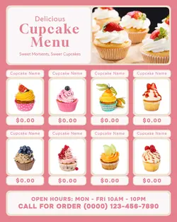 delicious cupcake menu instagram post