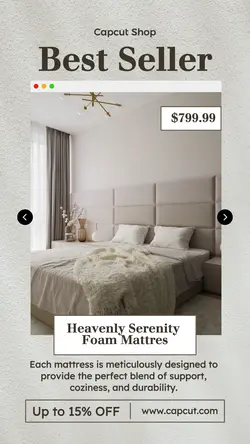 Interior Bedroom Mattres Promotion Instagram Story