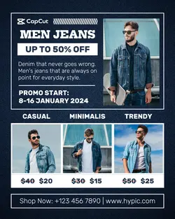 Fashion Jeans Men Promotion Instagram Post 