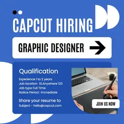 Blue Graphic Designer Hiring Instagram Post