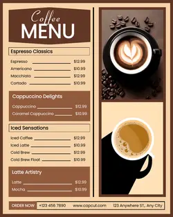 Coffe Menu Instagram Portrait