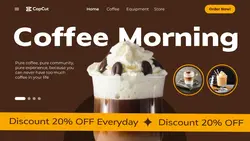 Brown and Yellow Modern Coffee Shop Website