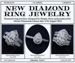 New Diamond Ring Jewelry Product Display Facebook Post Gray Blue Minimalist