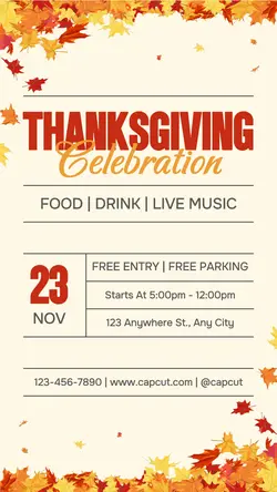 Thanksgiving Party Instagram Story