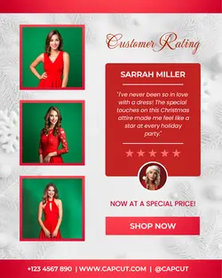 Customer Rating Womens Dress for Social Media Post