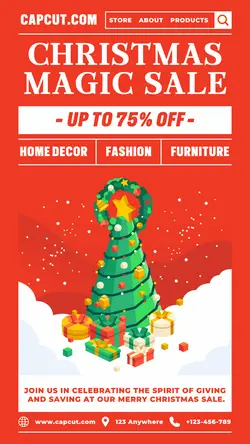 Christmas Magic Sale Poster Promotion TikTok Post