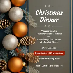 Christmas Dinner Invitation for Instagram Feed