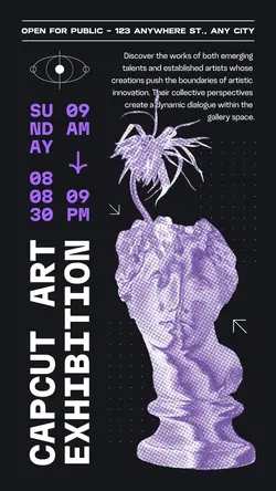 Black and Purple Art Exhibition Instagram Story