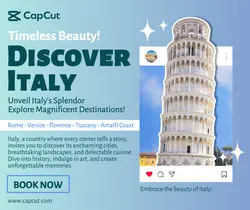 Travel Package Italy Promotion Facebook Post