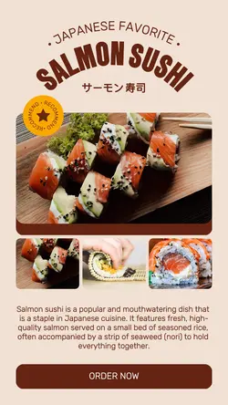 Food Salmon Sushi Product Display Instagram Story