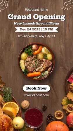 Food Menu Grand Opening Instagram Story