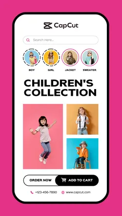 7 Multi-product Image + Children's Clothes Collection Product Display