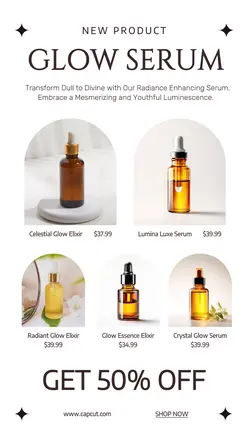 Beauty Glow Serum Display Product Instagram Story