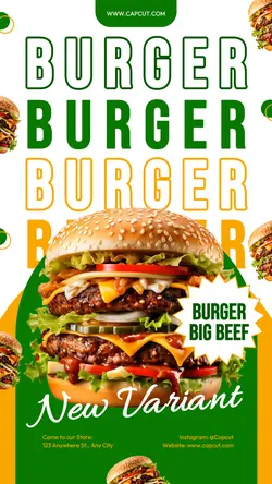 Beef Burger Food Instagram Story