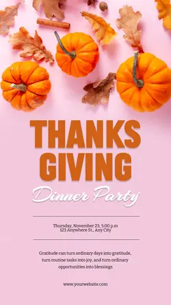 Thanksgiving Diner Party Instagram Story