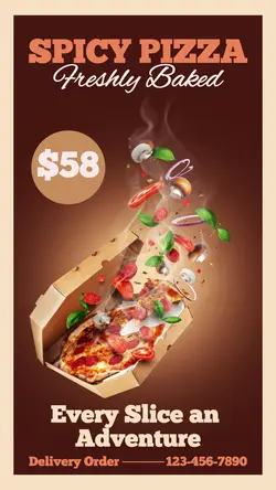 Food Spicy Pizza Instagram Story