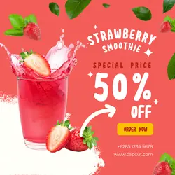 Strawberry Smoothie Instagram Post