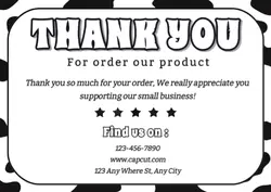 Non marketing cards and thank you for order our product card
