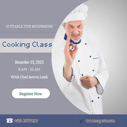 Cooking class instagram post