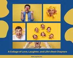 Photo Collage Yellow And Blue Illustration