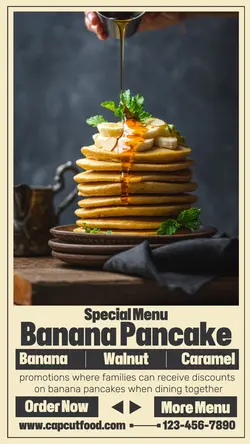 Food Special Menu Banana Pancake Instagram Story
