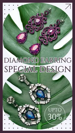 Fashion Diamond Earring Discount Instagram Story