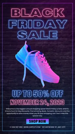 Black Friday Neon Effect Instagram Story