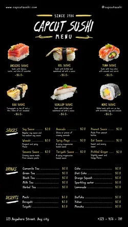 Sushi Menu Instagram Story
